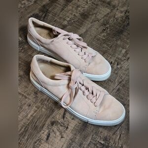 Frye Ivy Low Lace Sneakers in Blush Pink Leather Size 9 Pre-Owned